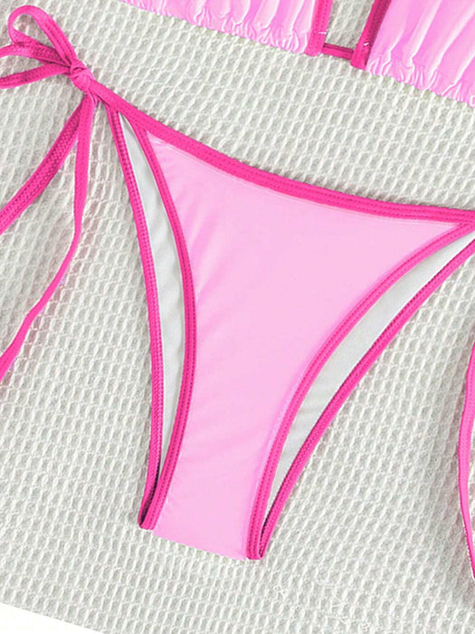 SHEIN Conjunto de bikini sexy de Swim Mod para mujer, con bloques de color y cuello halter - Quierox - Tienda Online