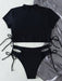 SHEIN Conjunto de bikini Vaytide Summer Beach de color liso - Quierox - Tienda Online