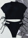 SHEIN Conjunto de bikini Vaytide Summer Beach de color liso - Quierox - Tienda Online