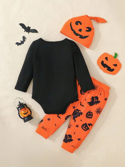 SHEIN conjunto de body manga larga, pantalones y gorro. con estampado de Halloween - Quierox - Tienda Online