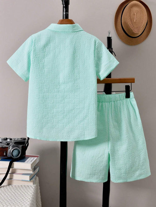 Shein Conjunto de camisa y pantalones cortos de manga corta con estampado 3D de Vihyde Tween Boy - Quierox - Tienda Online