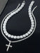 SHEIN Conjunto de collar y colgante de cruz de tenis con cadena de azúcar - Quierox - Tienda Online