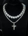 SHEIN Conjunto de collar y colgante de cruz de tenis con cadena de azúcar - Quierox - Tienda Online