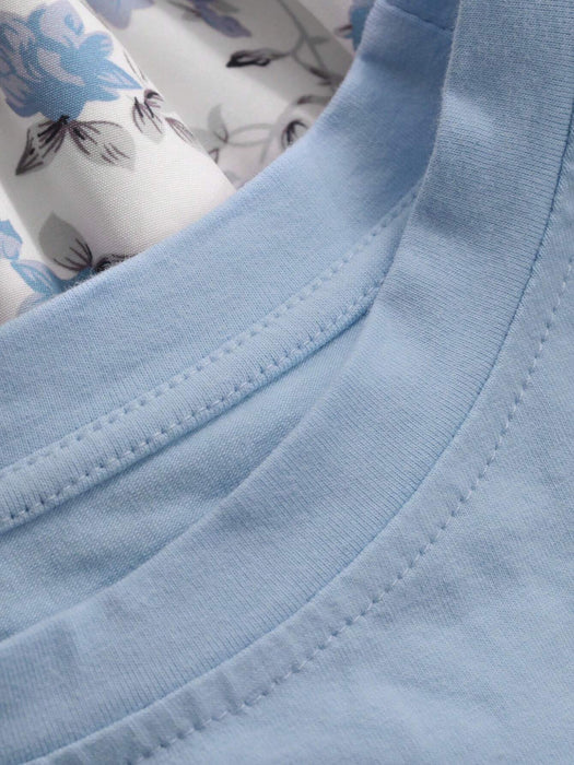 Shein Conjunto de dos piezas DAZY para adolecente: camiseta de manga corta lisa y falda - Quierox - Tienda Online