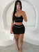 Shein Conjunto de dos piezas para mujer, top corto sexy, falda corta ajustada a la cadera - Quierox - Tienda Online