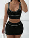 Shein Conjunto de dos piezas para mujer, top corto sexy, falda corta ajustada a la cadera - Quierox - Tienda Online