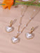 Shein Conjunto de joyas de perlas de imitación en forma de corazón con colgante, collar y pendientes - Quierox - Tienda Online
