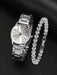 SHEIN Conjunto de joyería para mujer: 1 reloj digital pequeño con correa de acero y 1 pulsera - Quierox - Tienda Online