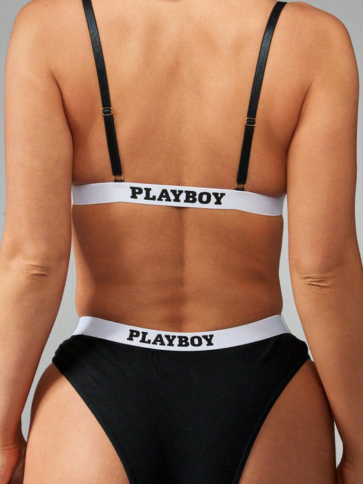 SHEIN Conjunto de lencería a juego Missguided x Playboy Contemporary Athletic - Quierox - Tienda Online