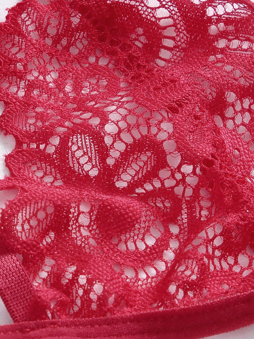 SHEIN Conjunto de lencería con liga de encaje floral y gargantilla - Quierox - Tienda Online