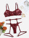 SHEIN Conjunto de lencería con liguero de malla y bordado floral. - Quierox - Tienda Online