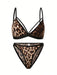 SHEIN Conjunto de lencería con sujetador y braguita tipo arnés con estampado de leopardo - Quierox - Tienda Online