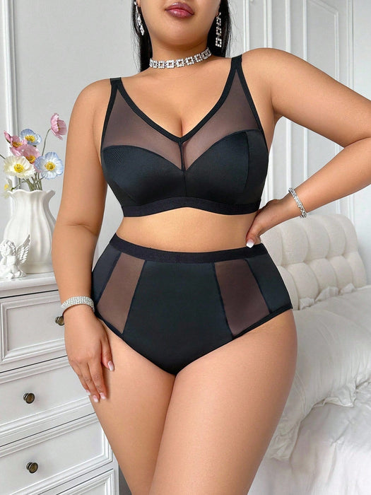 SHEIN Conjunto de lencería de talla grande de 2 piezas - Quierox - Tienda Online