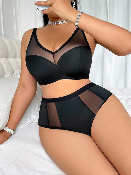 SHEIN Conjunto de lencería de talla grande de 2 piezas - Quierox - Tienda Online