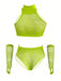 Shein Conjunto de lencería sexy amarillo neón - Quierox - Tienda Online