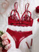 SHEIN Conjunto de lencería sexy para mujer, sujetador y pantie bordado - Quierox - Tienda Online