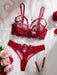 SHEIN Conjunto de lencería sexy para mujer, sujetador y pantie bordado - Quierox - Tienda Online