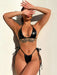 Shein Conjunto de microbikini triangular con cuello halter y lazo - Quierox - Tienda Online