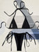 Shein Conjunto de microbikini triangular con cuello halter y lazo - Quierox - Tienda Online
