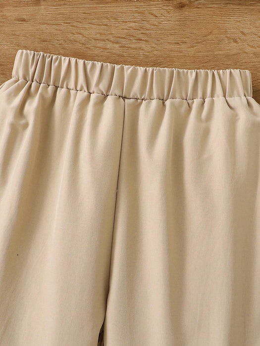 SHEIN Conjunto de moda para niñas, que incluye: Blusa de manga larga + Pantalón cargo - Quierox - Tienda Online