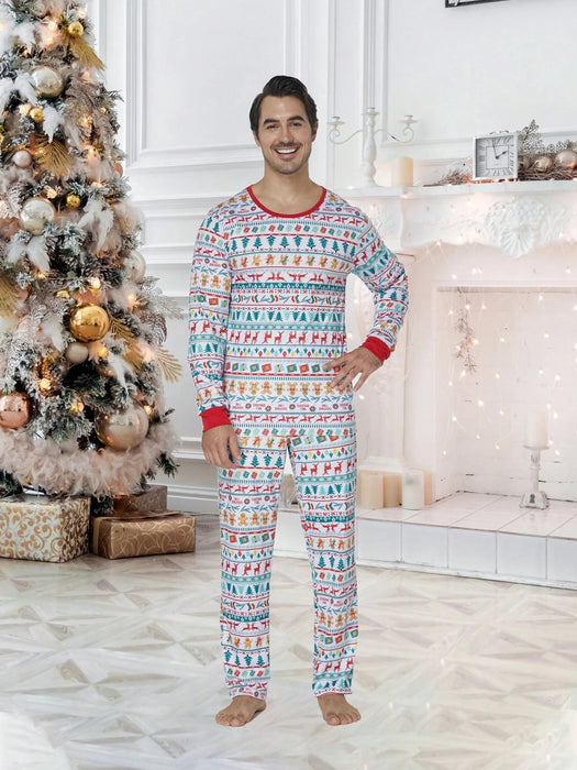 Shein Conjunto de pijama con estampado navideño para hombre - Quierox - Tienda Online