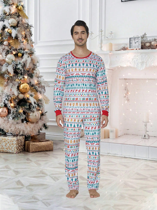 Shein Conjunto de pijama con estampado navideño para hombre - Quierox - Tienda Online