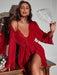 SHEIN Conjunto de pijama de mujer de unicolor y sexy con encaje - Quierox - Tienda Online