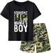 SHEIN Conjunto de playera de manga corta con gráficos de camuflaje y pantalones cortos - Quierox - Tienda Online
