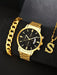 Shein Conjunto de reloj para hombre. Incluye collar con letra J, pulsera y reloj con fecha - Quierox - Tienda Online