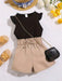 SHEIN Conjunto de ropa casual de 2 piezas para bebé niña, elegante y adorable - Quierox - Tienda Online