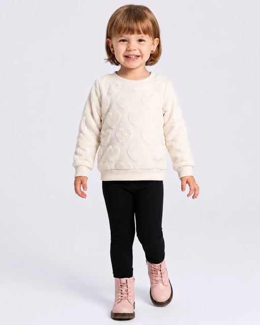 SHEIN Conjunto de sudadera de felpa con textura y corazones para bebé - Quierox - Tienda Online