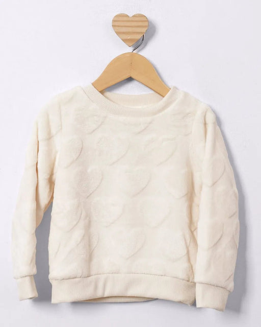 SHEIN Conjunto de sudadera de felpa con textura y corazones para bebé - Quierox - Tienda Online