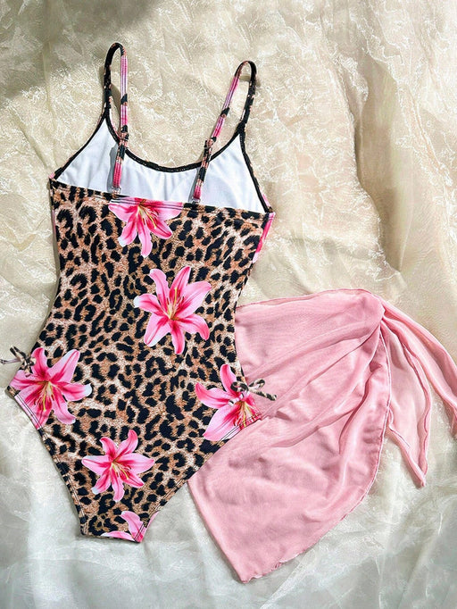 SHEIN Conjunto de traje de baño de una pieza informal con falda - Quierox - Tienda Online