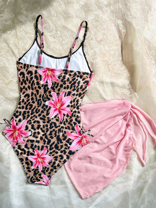 SHEIN Conjunto de traje de baño de una pieza informal con falda - Quierox - Tienda Online