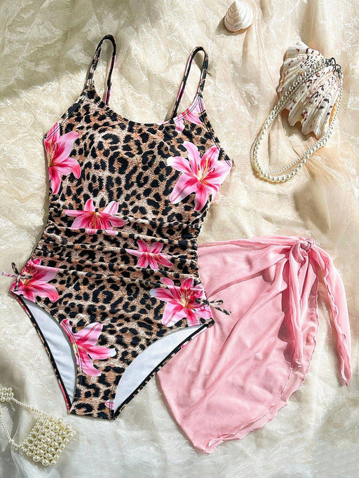 SHEIN Conjunto de traje de baño de una pieza informal con falda - Quierox - Tienda Online