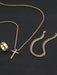 SHEIN Conjunto de tres piezas de joyería de oro para hombre, collar, pulsera y anillo con cruz - Quierox - Tienda Online