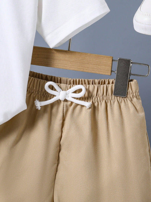 SHEIN Conjunto de verano de camiseta de manga corta y pantalones cortos - Quierox - Tienda Online
