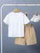 SHEIN Conjunto de verano de camiseta de manga corta y pantalones cortos - Quierox - Tienda Online