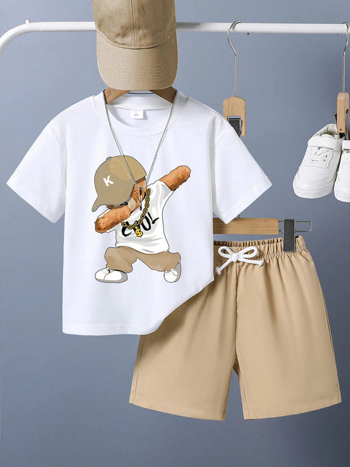 SHEIN Conjunto de verano de camiseta de manga corta y pantalones cortos - Quierox - Tienda Online