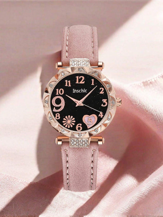 Shein Conjunto de vestimenta de estilo de vida de moda de 2 piezas con 1 reloj de cuarzo - Quierox - Tienda Online