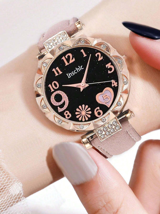 Shein Conjunto de vestimenta de estilo de vida de moda de 2 piezas con 1 reloj de cuarzo - Quierox - Tienda Online