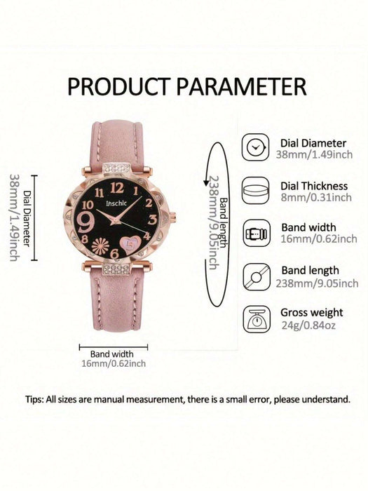 Shein Conjunto de vestimenta de estilo de vida de moda de 2 piezas con 1 reloj de cuarzo - Quierox - Tienda Online