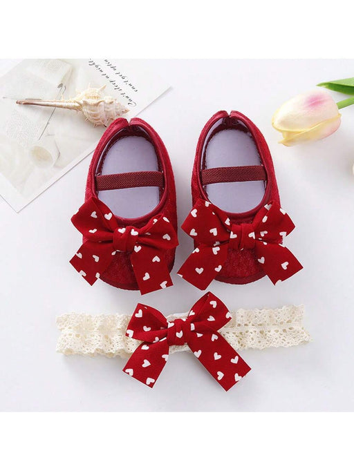 Shein Conjunto de zapatos y diadema para bebé, lindos zapatos florales de princesa - Quierox - Tienda Online