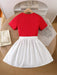 SHEIN Conjunto elegante para chicas preadolescentes: camiseta de manga corta - Quierox - Tienda Online