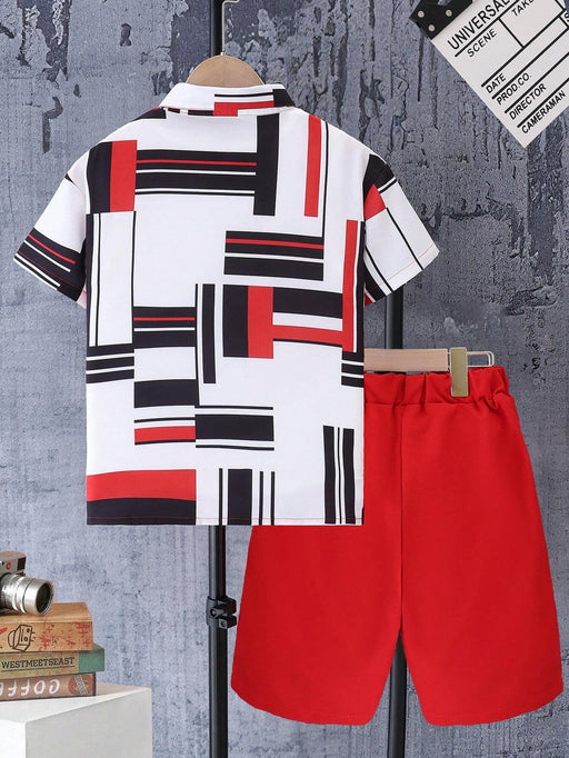SHEIN Conjunto informal de camisa de manga corta a cuadros y pantalones cortos - Quierox - Tienda Online
