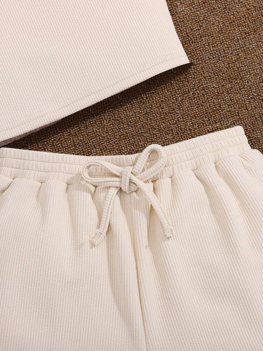 SHEIN Conjunto informal para niña, top corto de un hombro y pantalones cortos - Quierox - Tienda Online