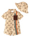 Shein Conjunto Moda Niño de 3 piezas: Camiseta, Shorts Y Gorro - Quierox - Tienda Online