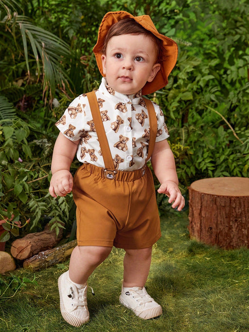 SHEIN Conjunto Para Bebé Niño Con Diseño Encantador De Oso Con 3 Piezas - Quierox - Tienda Online
