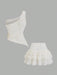 Shein Conjunto sexy de top corto asimétrico y minifalda peplum para mujer de Sweetra - Quierox - Tienda Online