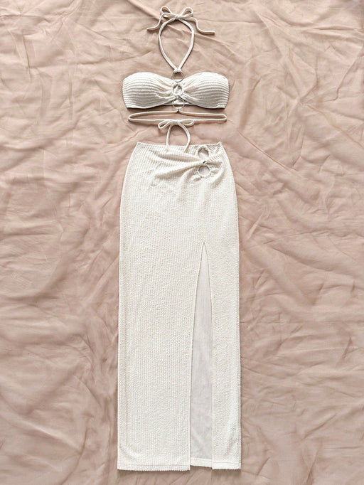 SHEIN conjuntos bohemios para mujer, de dos piezas, falda acampanada con abertura alta - Quierox - Tienda Online